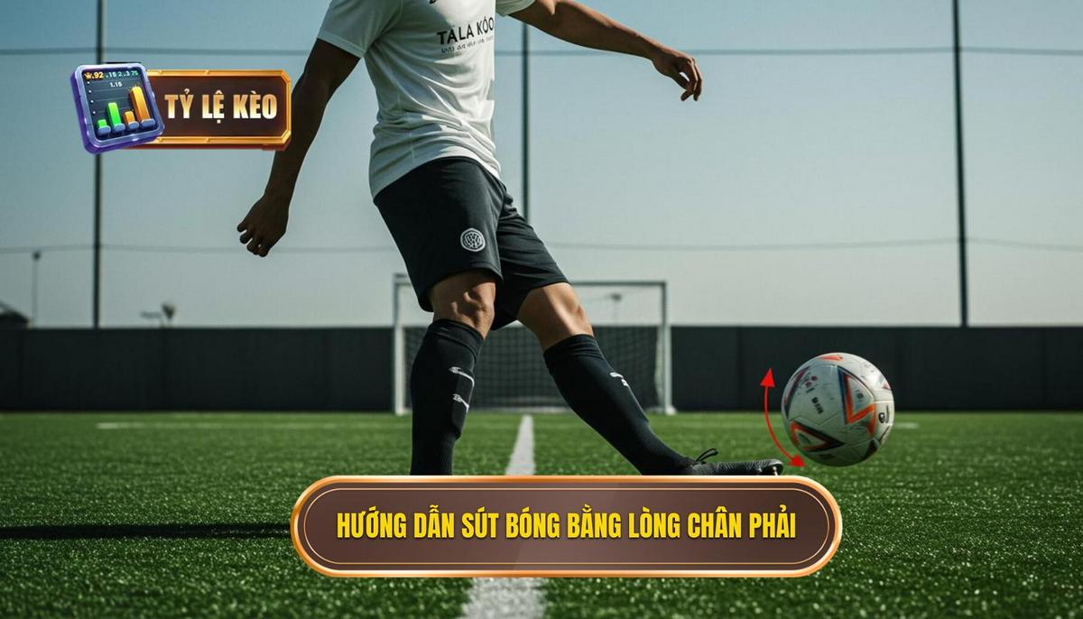 Chi tiết các bước thực hiện Kỹ thuật sút bóng bằng lòng bàn chân phải