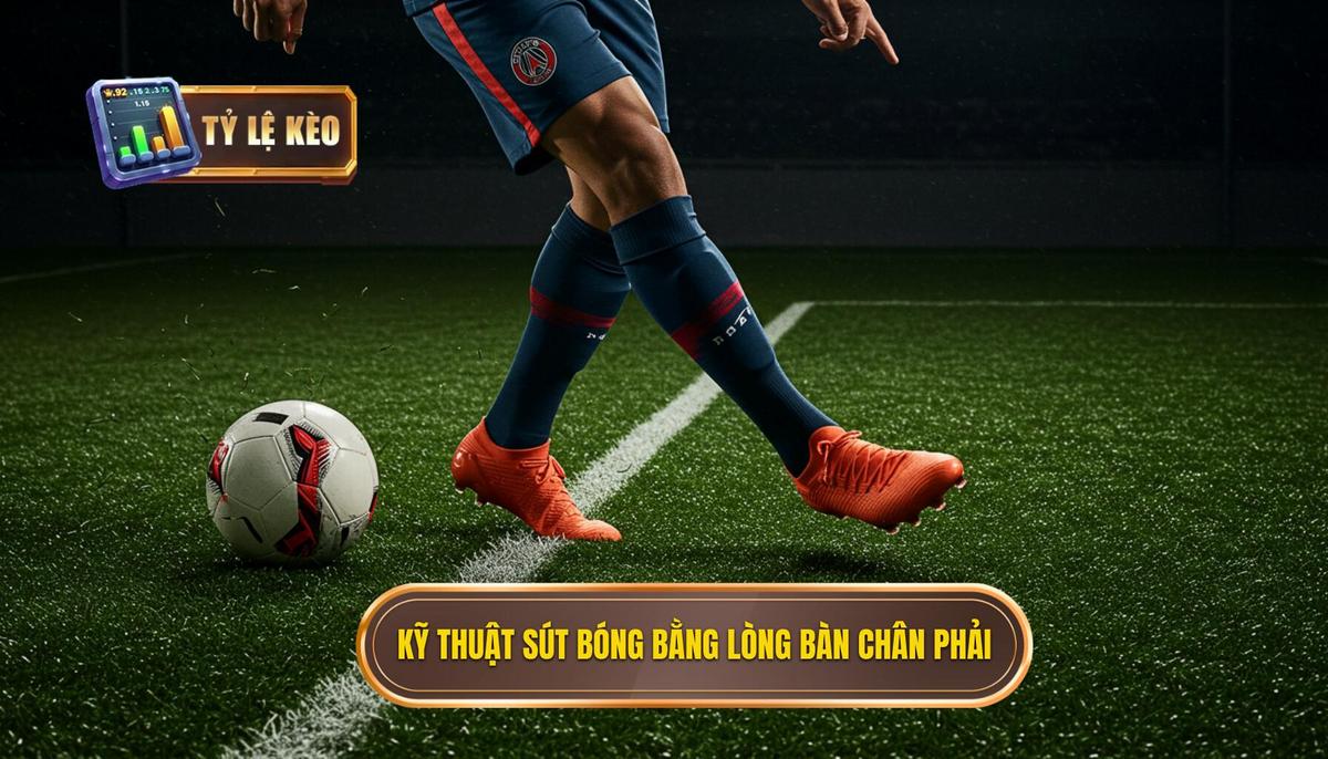 Kỹ thuật sút bóng bằng lòng bàn chân phải 