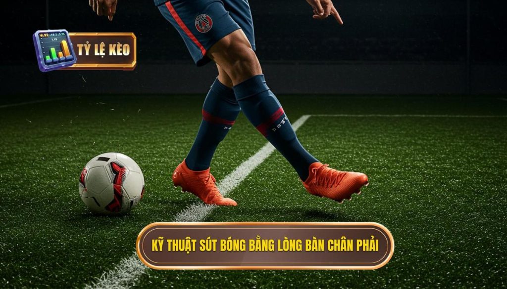 Kỹ thuật sút bóng bằng lòng bàn chân phải